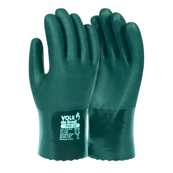Luva Volk PVC 26 Verde Palma Áspera