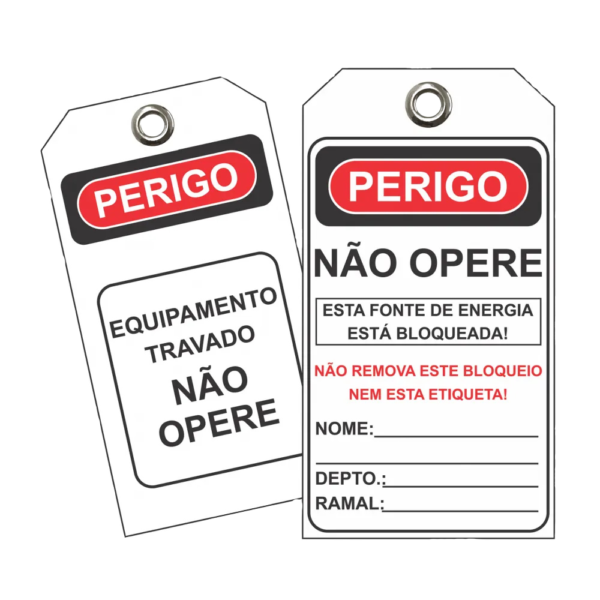 Cartão Etiqueta Perigo Não Opere