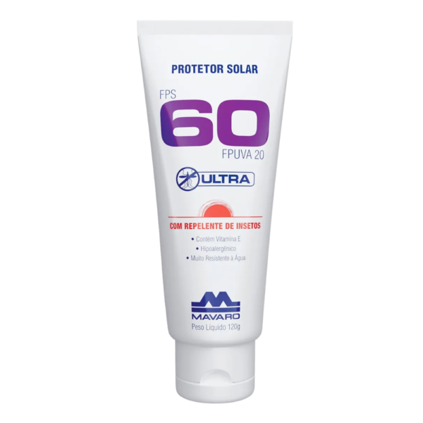 Protetor Solar FPS60 com Repelente 120g Ultra Mavaro
